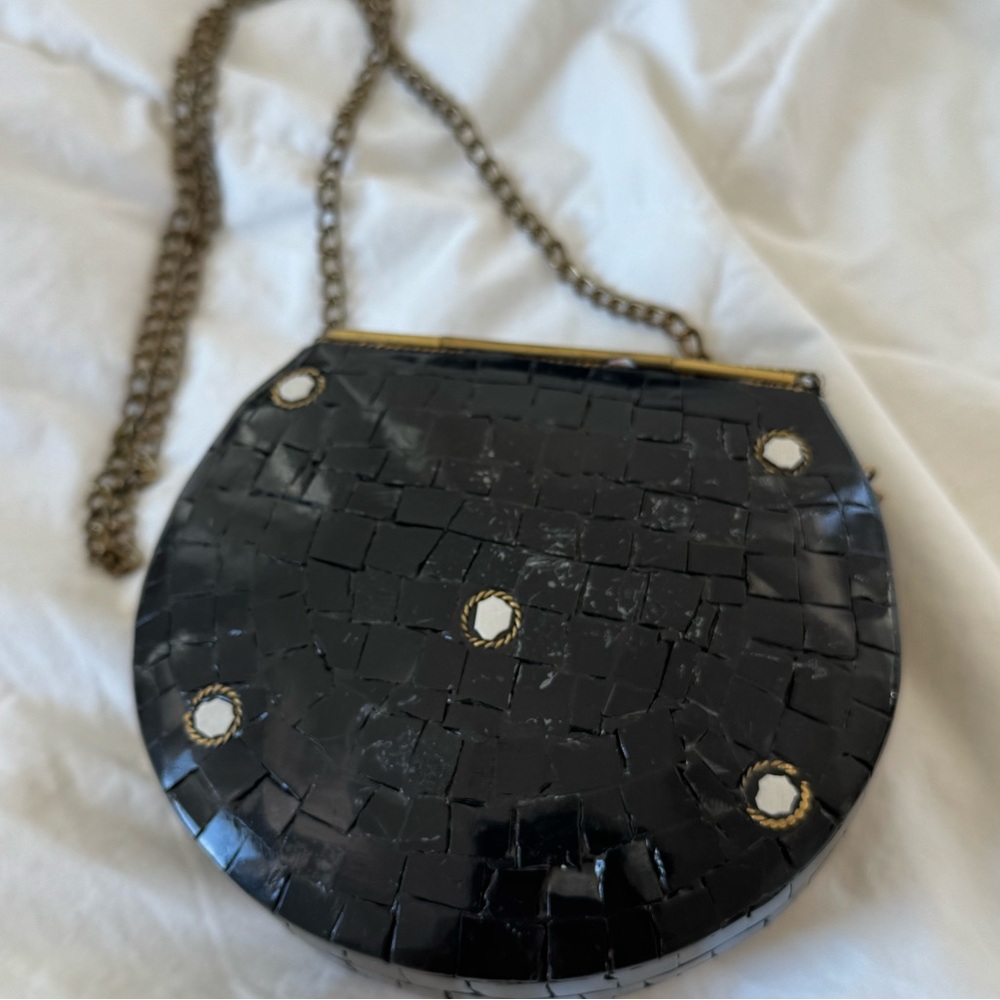 Antique Kraft - Black and gold mosaic purse clutch - Picture 2 of 4